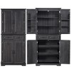 Zeus & Ruta 71" Tall Farmhouse Kitchen Pantry Cabinet with 3 Pull-Out Organizers, 6 Door Shelves & 2 Drawers - 2 of 4