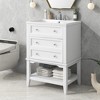 24" Free Standing Bathroom Vanity With Ceramic Sink Drawer Open Shelf Ample Storage Space Easy Assembly, White - 2 of 4