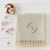 Personalization Mall Floral Wreath Embroidered Initial Afghan Throw Blanket - 4 of 4