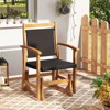 Tangkula Patio Rattan Glider Chair w/ Acacia Wood Frame & Wicker Seat Back Armrests - 2 of 4
