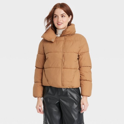 Women's Faux Leather Short Puffer Vest - S.e.b. By Sebby : Target