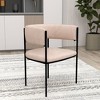 LeisureMod Upholstered Dining Chair with Open-Back Design and Powder-Coated Iron Frame Cyril Collection - 2 of 4