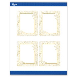 Avery Rectangle Labels, Gold Florals, 4" x 3-1/3" - 1 of 4