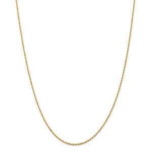 Black Bow Jewelry 1.5mm 14k Yellow Gold, D/C Rope Chain Necklace - 1 of 4