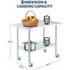 Heavy-Duty Stainless Steel Commercial Work Table - 4 Caster Wheels, Adjustable Undershelf, Durable Prep Station for Kitchen, Restaurant, Outdoor - 2 of 4