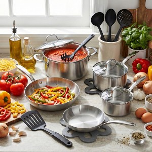 NUMBER NINE スカル & GOTHAM CITY クッションセット Gotham Steel Hammered Black 15-Piece Aluminum Non-Stick Cookware