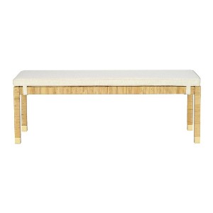 TOV Furniture Amara Linen Bench in Cream - 1 of 4