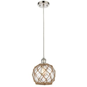 Farmhouse Rope - 1 Light Cord Hung Mini Pendant In Industrial Style-10 Inches Tall and 8 Inches Wide - 1 of 1