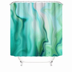 Green Ripple Shower Curtains for Bathroom Waterproof Fabric Bath Curtain Durable Soft Stylish Bathroom Decor 72x72 Inch - 1 of 1
