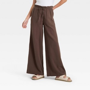 Women's High-Rise Wide Leg Pull-On Pants - Universal Thread™ - 1 of 3