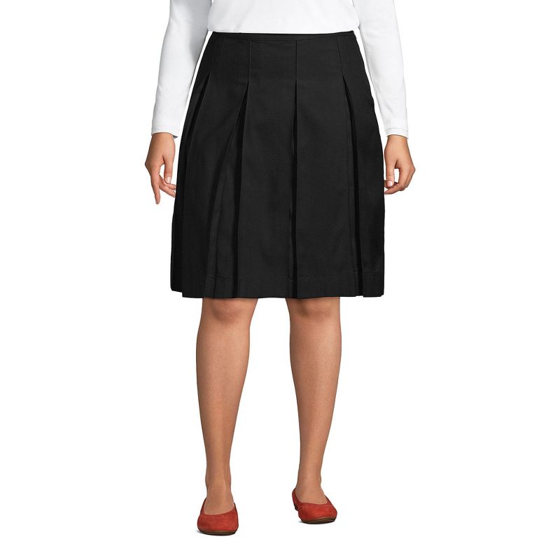 Lands' End Lands' End School Uniform Women's Solid Box Pleat Skirt Top of Knee, 2 of 3