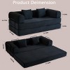 77.95" Modern Convertible Sleeper Sofa Bed with Pillows, Features No-Assembly & Steel Frame Support for Living Room -3irtyhousy - 4 of 4