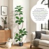 Artificial Plants Rubber Tree with Black Resin Pot& White Stone Faux Fiddle Leaf Fig Tree Indoor Artificial Trees - 4 of 4