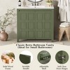ORRD 36'' Bathroom Vanity with Ceramic Sink, Olive Green Storage Cabinet Set - 3 of 4