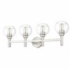 Sutton 4-Light Vanity Wall Sconce - Modern Steel Design with Clear Glass Shades - 2 of 4