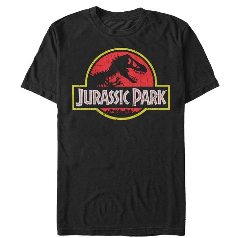 Men s Jurassic Park T Rex Logo T Shirt Black Small