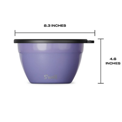 Lavender Plastic 64oz Salad Bowl with Leakproof Lid