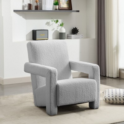 Hyleory 29.1'' Modern Accent Chair, Upholstered Lamb Fleece Adirondack Armchair for Living Room Makeup Room Bedroom