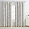 Kate Aurora 1 Piece Floral Leaf Light Reducing & Thermal Linen Blend Window Curtain Panel - 84 in. Long - 2 of 4