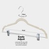 10-pack Velvet Hanger - Ultra-Thin Ivory Hangers with Clips - Non-slip Hangers for Skirts and Pants - Homeitusa - 4 of 4