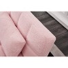 VASIP Convertible single sofa bed futon with gold metal legs teddy fabric (Pink) - 4 of 4