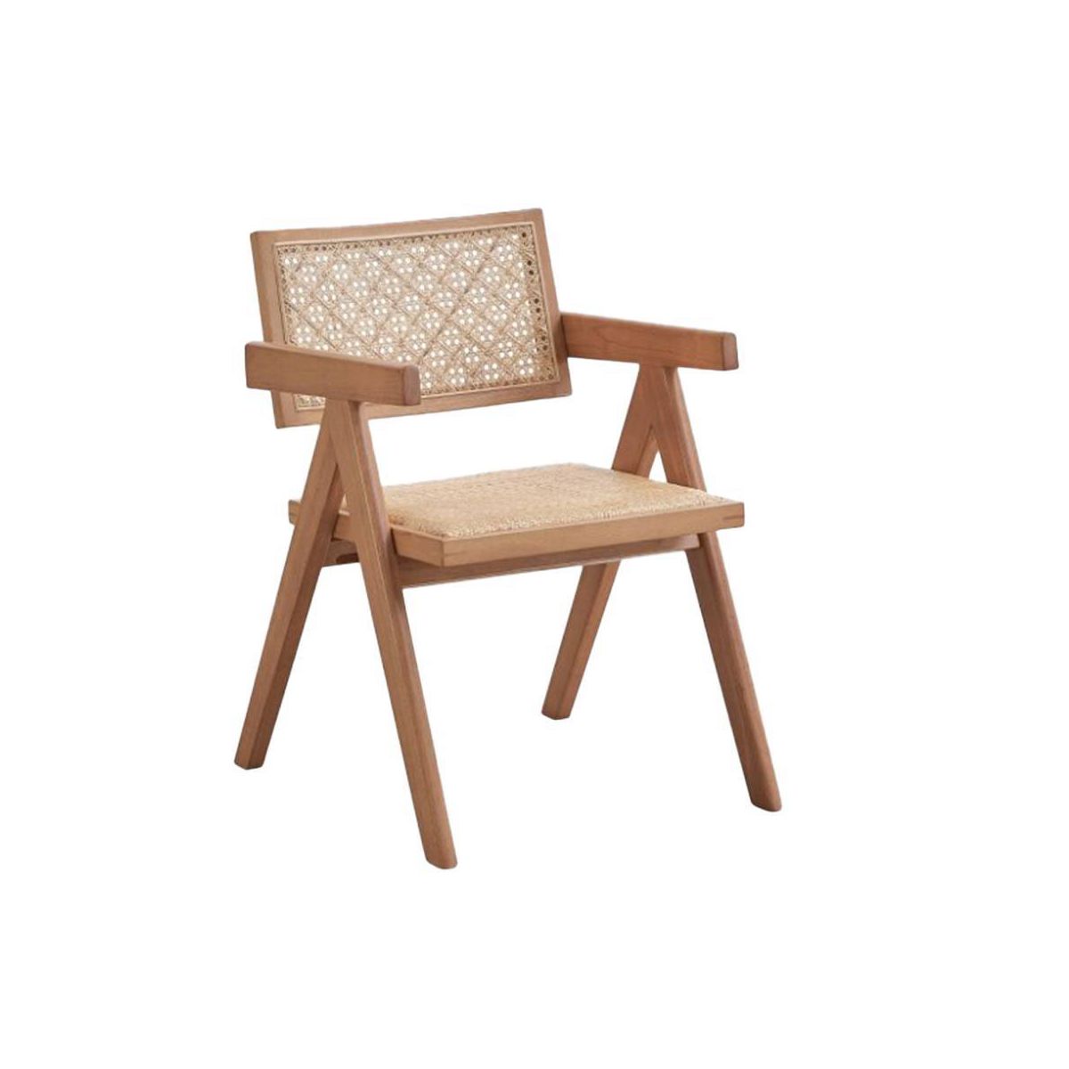 Acme Furniture 20" Valentina Dining Chair Rattan and Natural Finish : Set of 2, Upholstered Leather, No Assembly Required