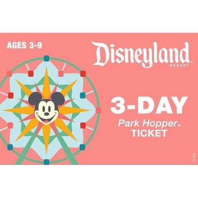 Disneyland 3 Day Park Hopper Ticket $480 (Ages 3-9)
