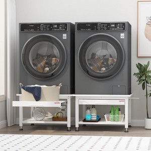 27" Wide Washer and Dryer Pedestals with Pullout-Shelf, 16" Hight Laundry Pedestal with Adjustable Anti-Vibration Pads, Drain Pan and Hose, 1000 lbs - 1 of 4