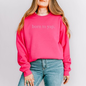 Simply Sage Market Embroidered Born To Yap Sweatshirt - 1 of 4