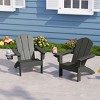WestinTrends Malibu Kids Outdoor HDPE Plastic Adirondack Patio Chairs with Cup Holders (Set of 2) - 2 of 4