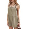 EXLURA Women's Summer Casual Denim Rompers Ruffle Strap Shorts Jean Short Jumpsuit with Pockets - 2 of 4