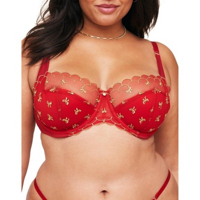 Adore Me Women's Colete Balconette Bra 32b / Printed Lace C06 Red. : Target