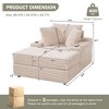 WhizMax Chaise Lounge Chair Indoor with Storage Ottoman, Upholstered Corduroy Sofa Bed Cloud Couch with 3 Pillows for Living Room, Bedroom (Beige) - 2 of 4