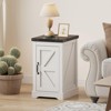 Charging Nightstand, Farmhouse Bedside Table with 2 AC Outlets & 2 USB Ports, Retro White End Table w/djustable Shelf, Cord Management for Bedroom - 2 of 4