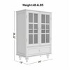 LOVSON Buffet Cabinet with Double Glass Doors and Drawer ,Contemporary Wooden Storage Sideboard for Living Room, Dining Room, Entryway,White - 3 of 4