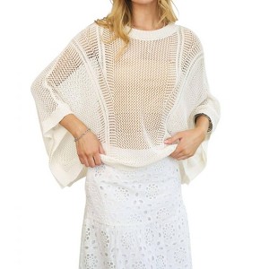 Women's Send a Message Mesh Sweater - DAVI & DANI - 1 of 4