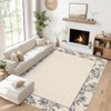 Washable Modern Bordered Rug Non Slip Low Pile Rug Soft Floral Throw Floor Cover Foldable Indoor Carpet for Living Room Bedroom Playroom Nursery - 3 of 4