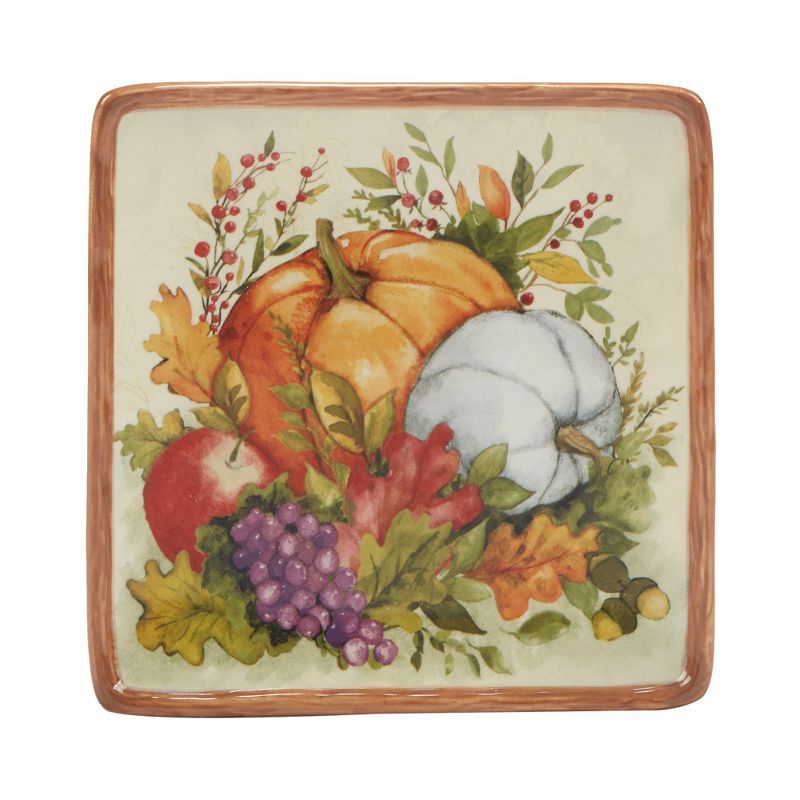 Certified International Set of 4 Harvest Blessings Canape Plates, 4 of 7