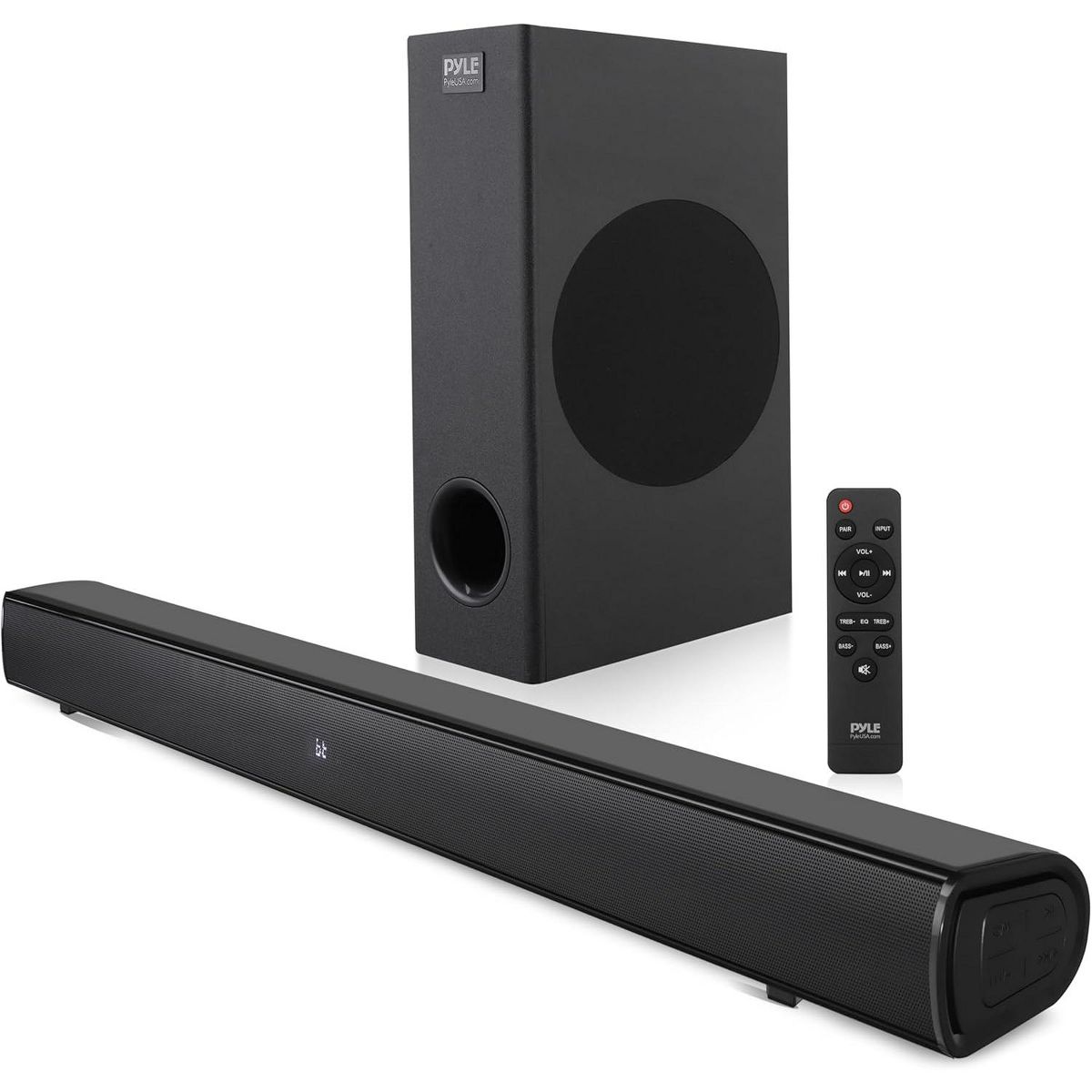 Pyle Wave Base Bluetooth Tabletop Soundbar Digital Speaker System with Remote Control