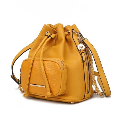 MKF Collection Azalea Women's vegan leather Bucket shoulder Bag by Mia K - Yellow