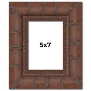 PosterPalooza | 5x7 Wide Bamboo Picture Frame, UV Acrylic, 4 Finishes - Brown, Black, Silver, and Natural - 1 of 4
