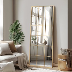 Wooakway Black/Gold Accent Wall Mirror Ornate Full Length Mirror for Living Room Bedroom Entryway - 1 of 4