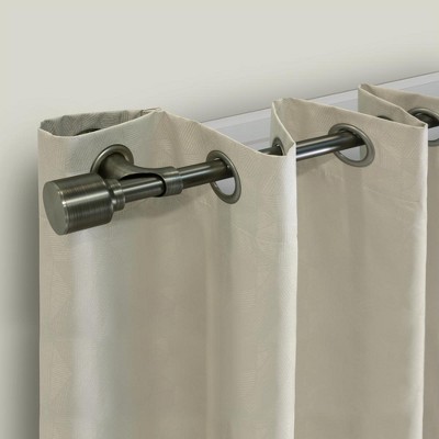 Gun Metal Extendable Blackout Curtain Rod with Decorative Finials
