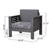 Sapphtopaz Patio Sofa with Shutter-Slat Design & Water-Resistant Cushions, Acacia Wood Outdoor Sofa, Outdoor Club Chair, Outdoor Sofa Chair - 3 of 4