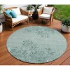 Sage Fern Green And Ivory Floral Washable Indoor Outdoor Area Rug - 2 of 4