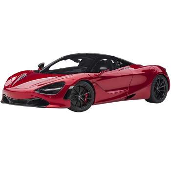 McLaren 720S Memphis Red Metallic with Black Top and Carbon Accents 1/18 Model Car by Autoart