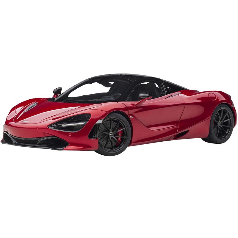 McLaren 720S Memphis Red Metallic with Black Top and Carbon Accents 1/18 Model Car by Autoart, 1 of 7