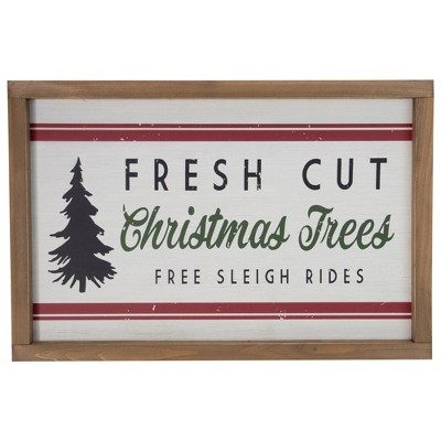 Northlight 18" Wooden Framed "Fresh Cut Christmas Trees" Wall Sign