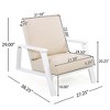 Lyngins Classic Adirondack Outdoor Club Chair with Beige Cushion & Acacia Wood Frame, Patio Lounge Chair/Outdoor Accent Chair for Backyard - 3 of 4