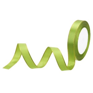 Unique Bargains Double Face Wide Satin Ribbon with Gold Edges for Wedding Bouquet - 1 of 4
